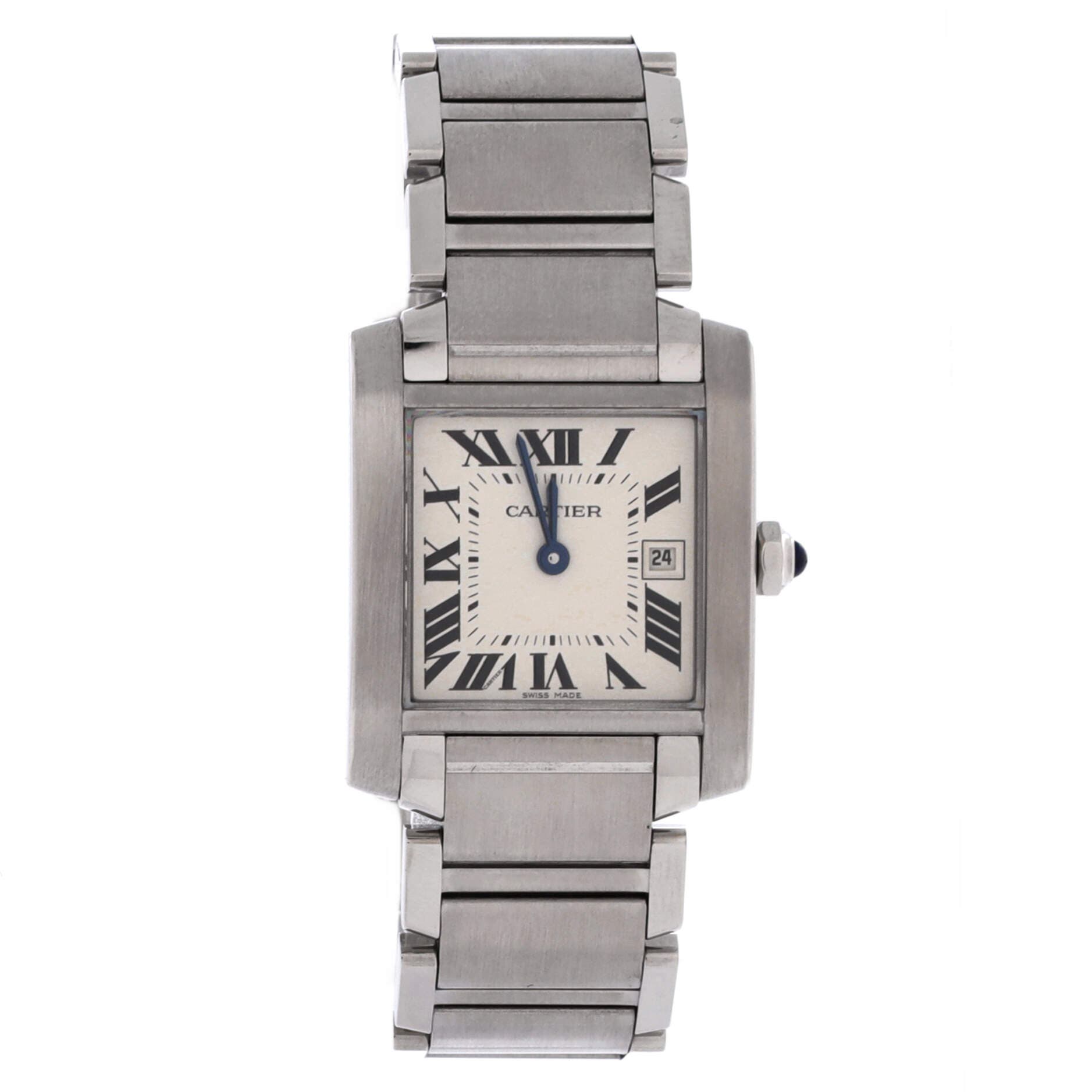 Tank Francaise Quartz Watch Stainless Steel 25, Main, color, Metallic Silver