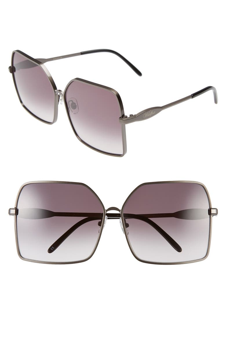 'Fontaine' 63mm Oversize Sunglasses, Main, color, GUNMETAL/ GREY GRADIENT