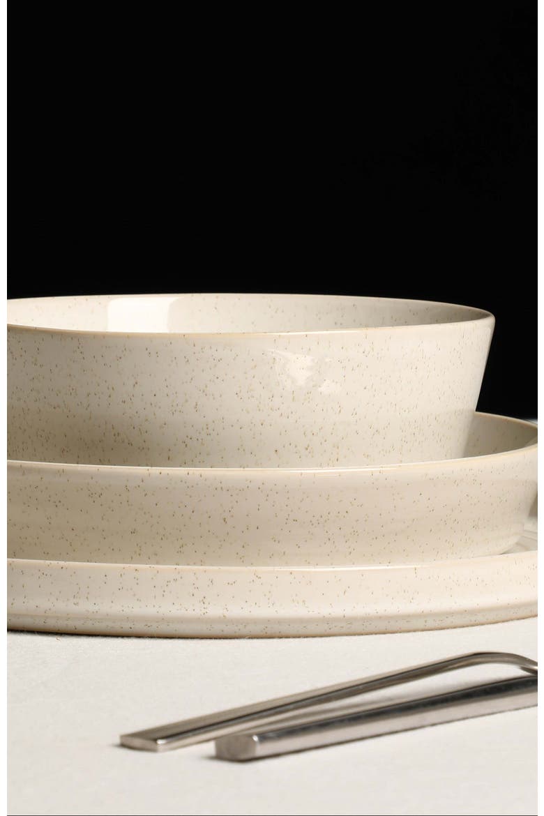 Claire Stoneware 12-Piece Dinnerware Set, Alternate, color, White