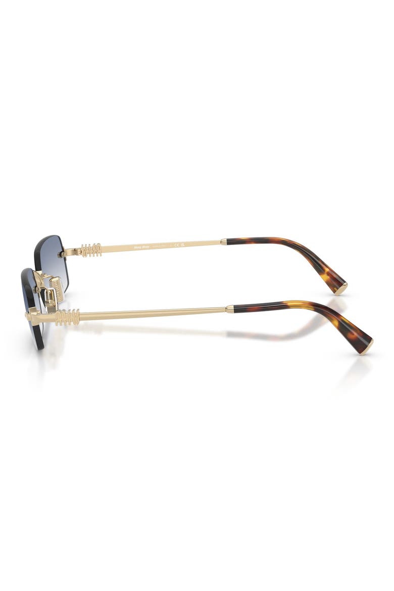 52mm Rectangular Sunglasses, Alternate, color, PALE GOLD / CLEAR / LIGHT BLUE