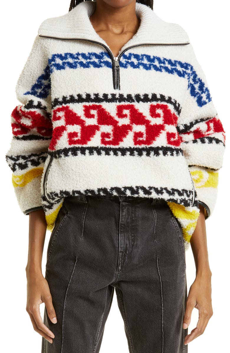 Isabel Marant Étoile Marner Fleece Pullover Top, Main, color, 