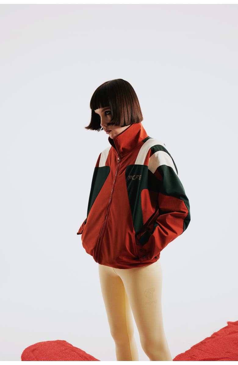 PCFG Oversized Boomerang Track Jacket, Alternate, color, Leopard