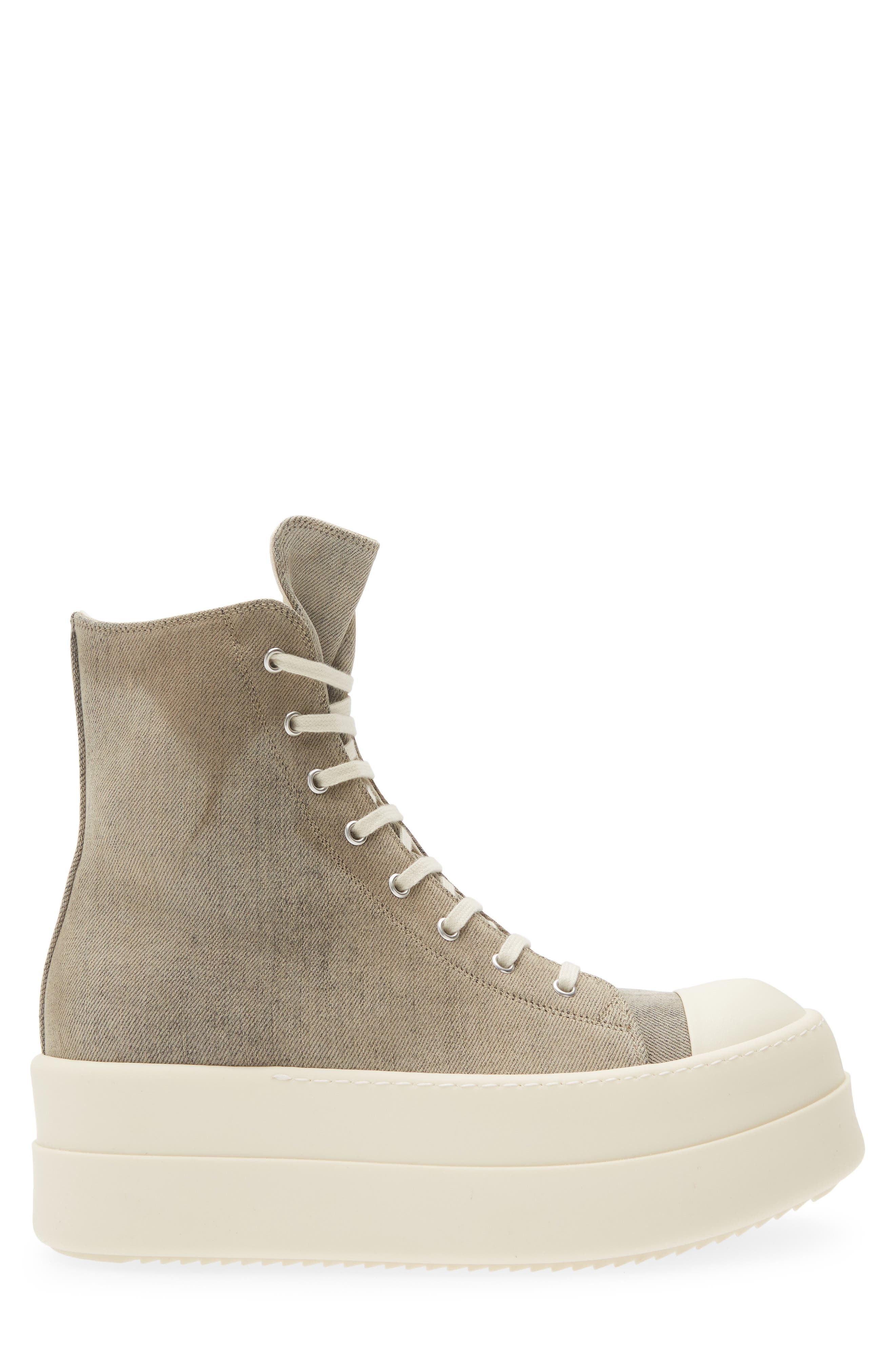 Rick Owens DRKSHDW Bumper High Top Platform Sneaker, Alternate, color, Dust/ Milk/ Milk