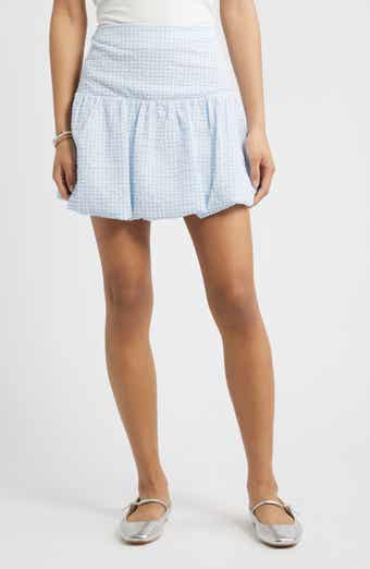 BP. Gingham Seersucker Bubble Hem Miniskirt