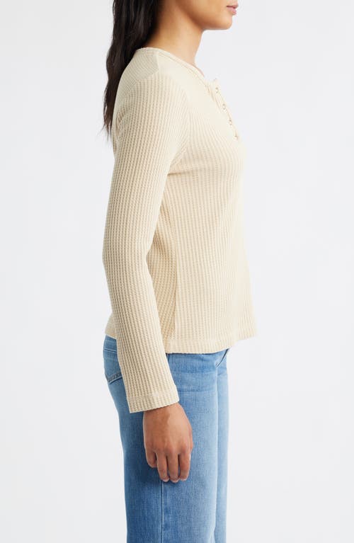 City Blues Thermal Knit Henley In Brown