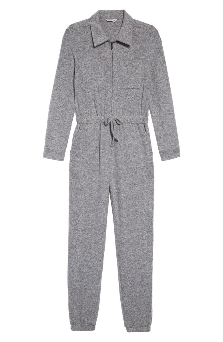 Habitual Girl Habitual Noah Heathered Long Sleeve Jumpsuit, Main, color,