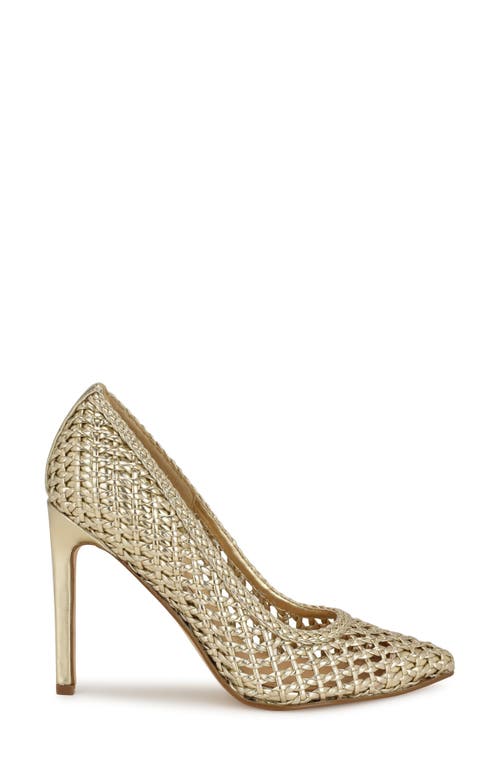 Nine West Tatiana Pointed Toe Pump In Gold Woven