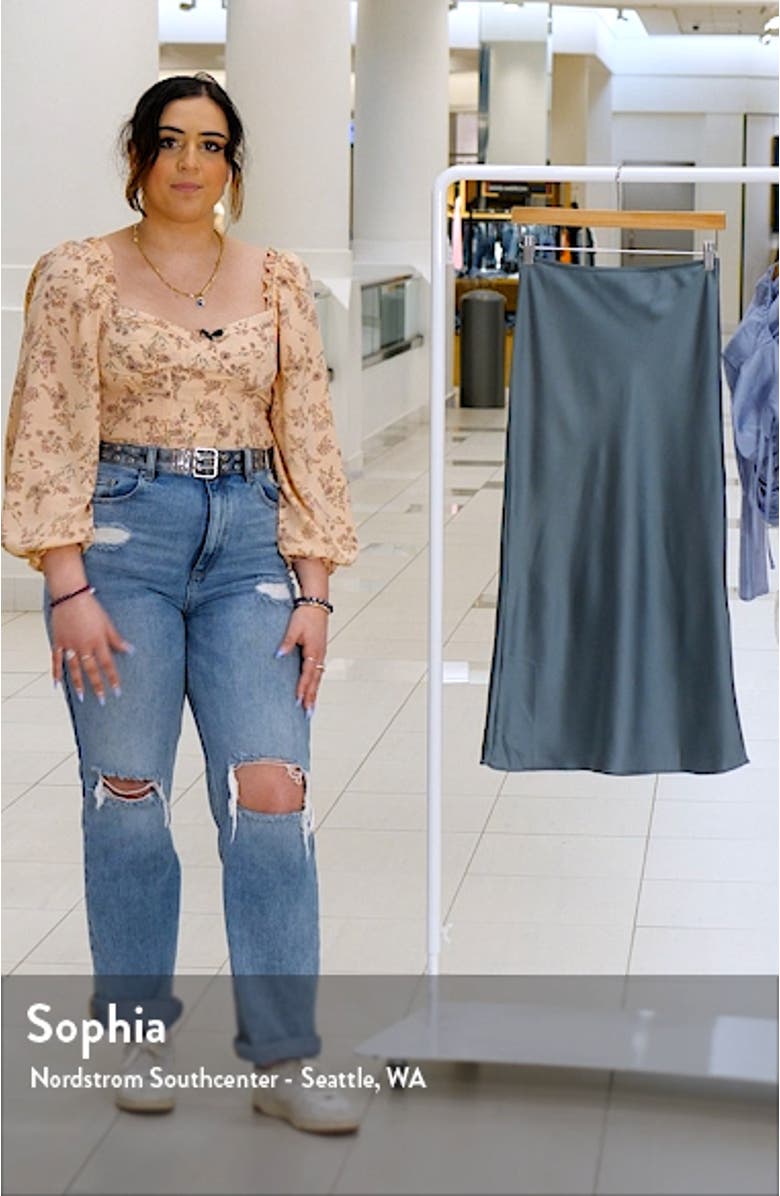 Bias Cut Satin Midi Skirt, sales video thumbnail