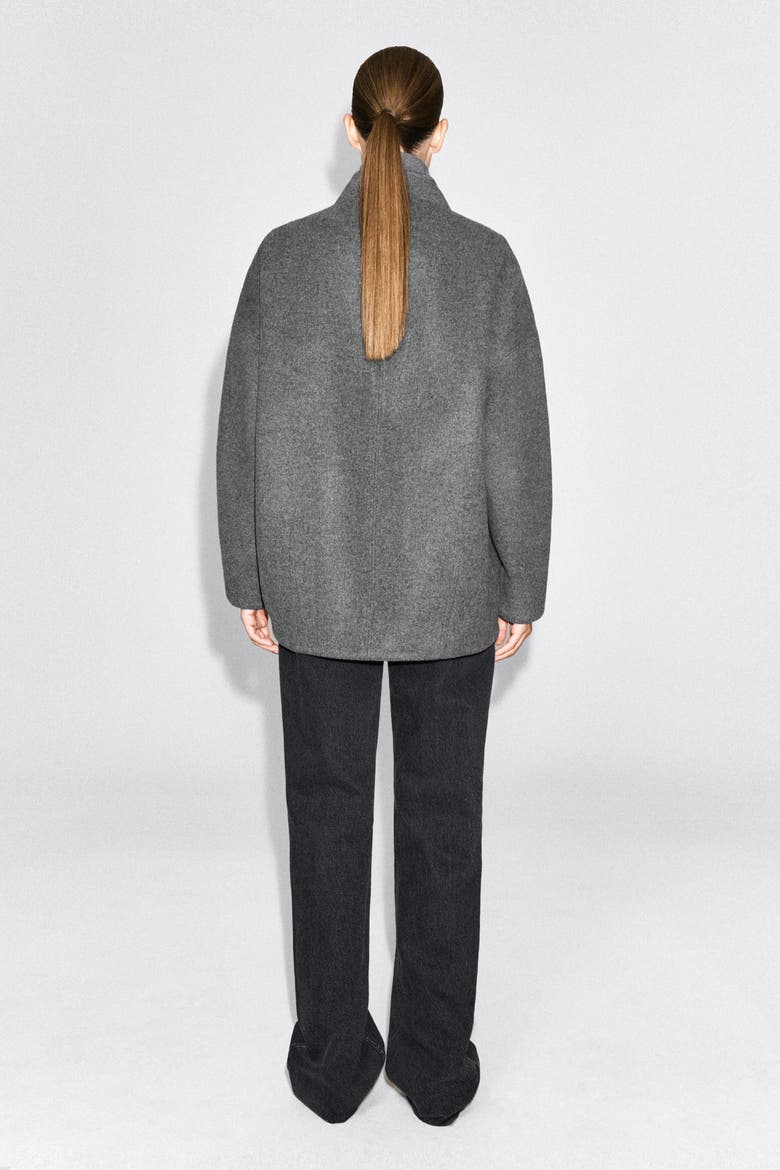 Sculpted Wool-Blend Zip-Up Jacket, Alternate, color, GRAY