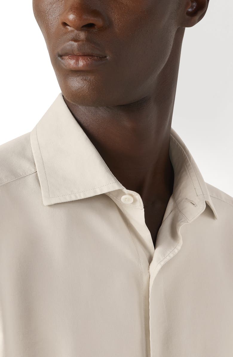 ZEGNA Silk Button-Up Shirt, Alternate, color, 