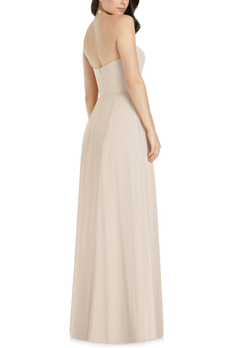 Strapless Chiffon A-Line Gown, Alternate, color, CAMEO