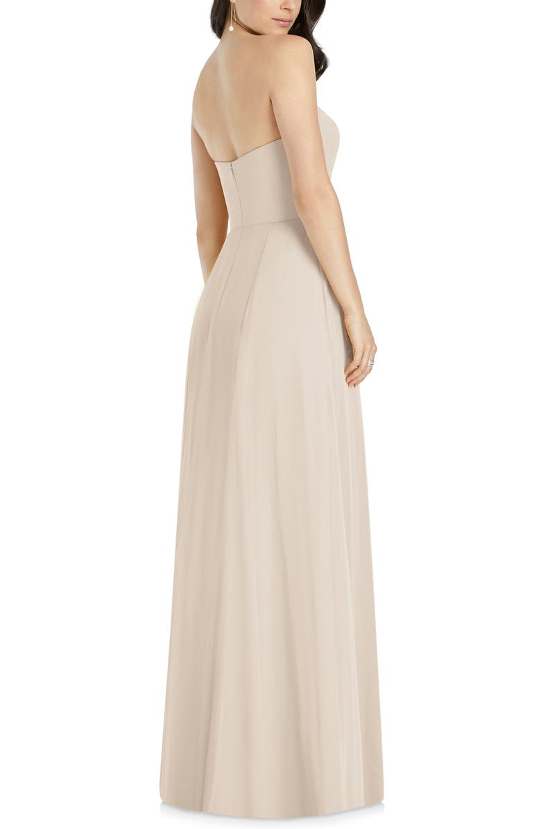 Dessy Collection Strapless Chiffon A-Line Gown, Alternate, color,