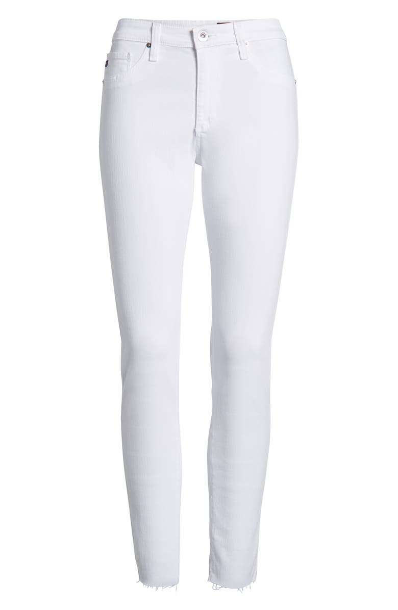 AG The Farrah High Waist Raw Hem Ankle Skinny Jeans, Alternate, color,