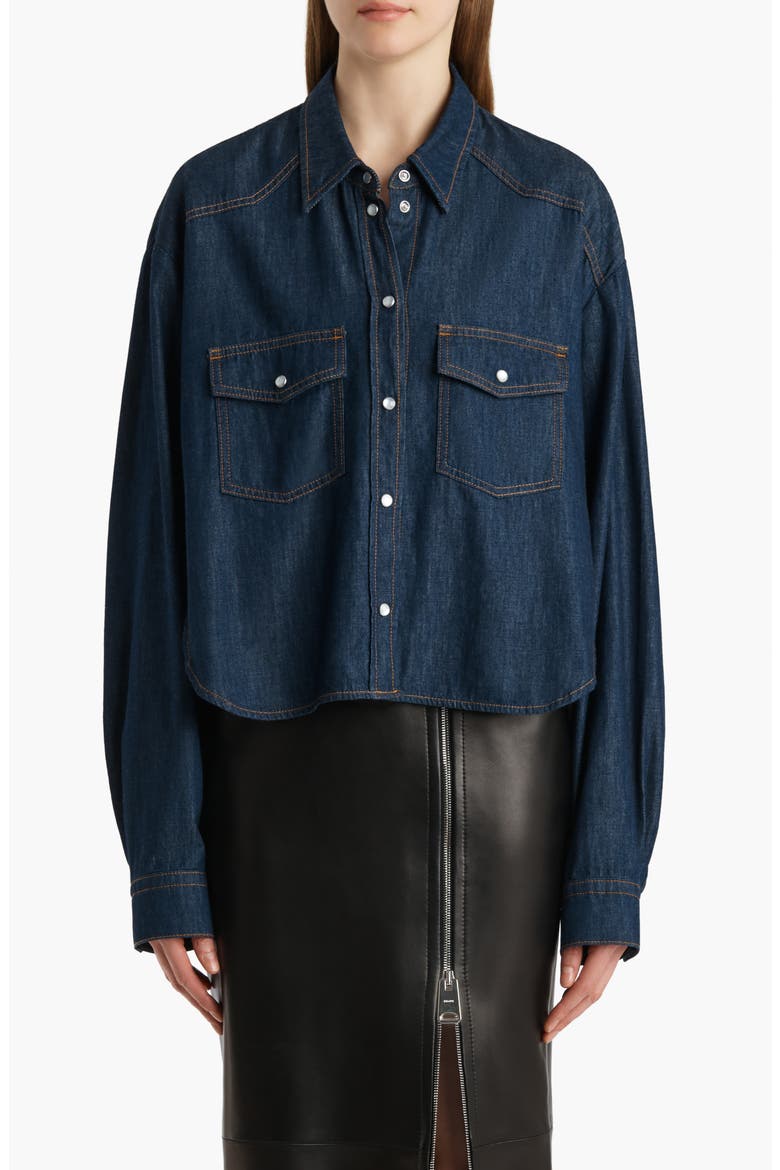 Grenon Chambray Western Shirt, Main, color, BENSON