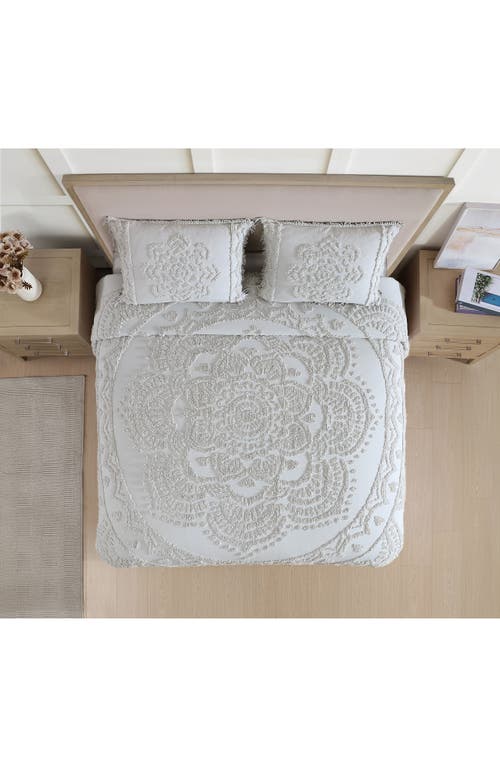 Beatrice Home Fashions Lotus Chenille Comforter In Gray