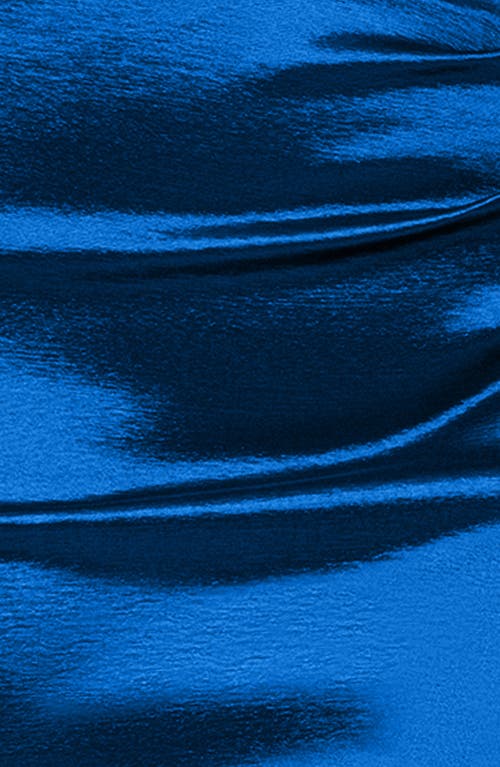 Xscape Evenings Stretch Taffeta Trumpet Gown In Blue