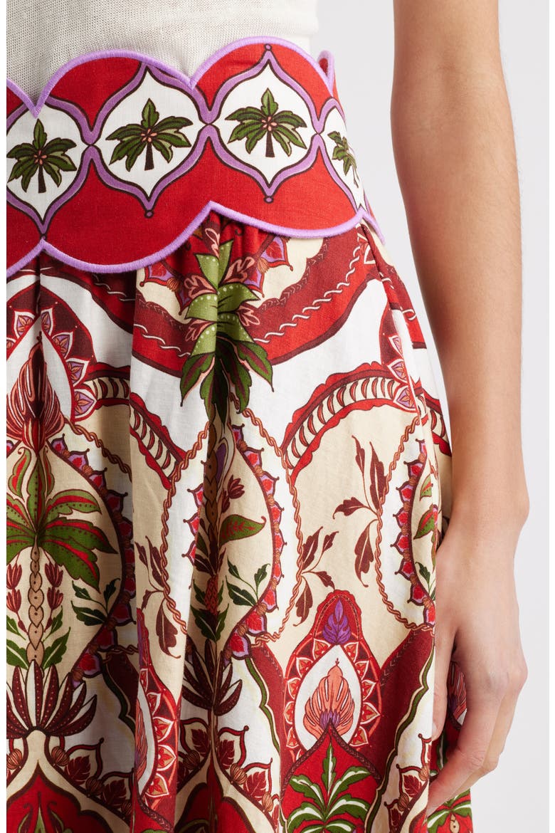 Odara Scallop Midi Skirt, Alternate, color, RED