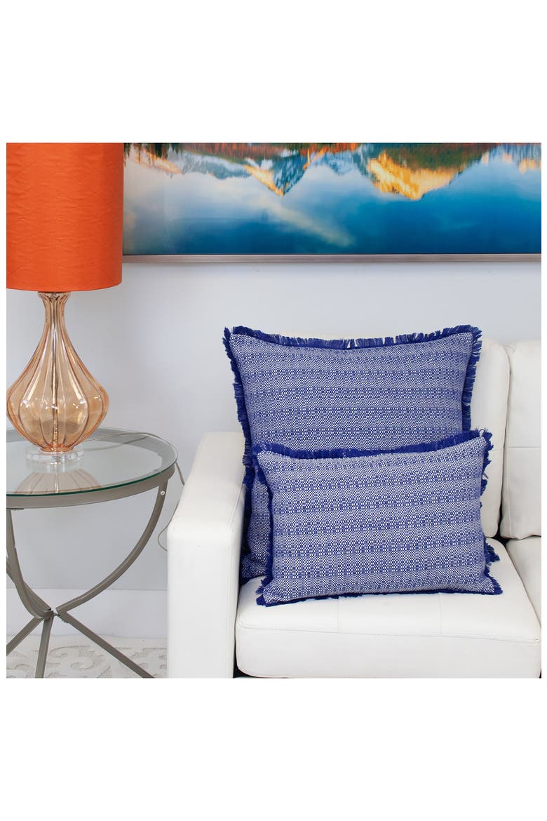 Cross Weave Square Accent Pillow, Alternate, color, BLUE