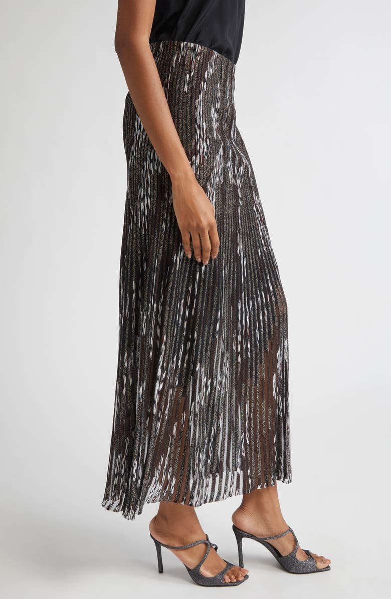 Missoni Metallic Jacquard Rib Knit Maxi Skirt, Alternate, color, Black With Brown White