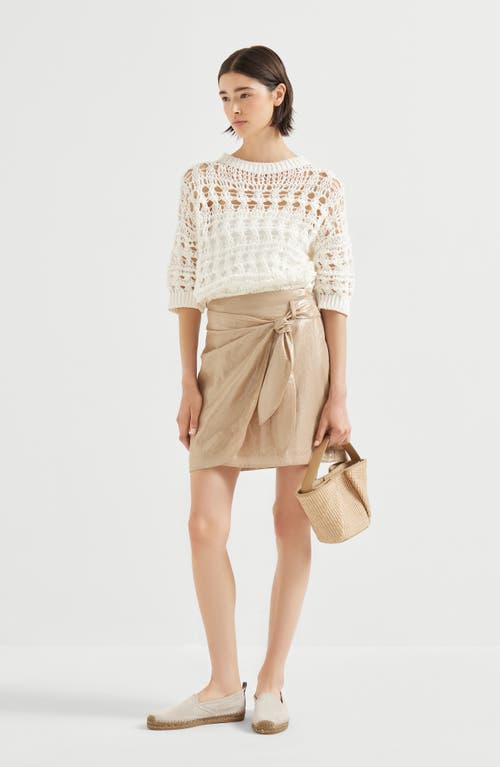 Brunello Cucinelli Knot-detail Mini Skirt In Gold