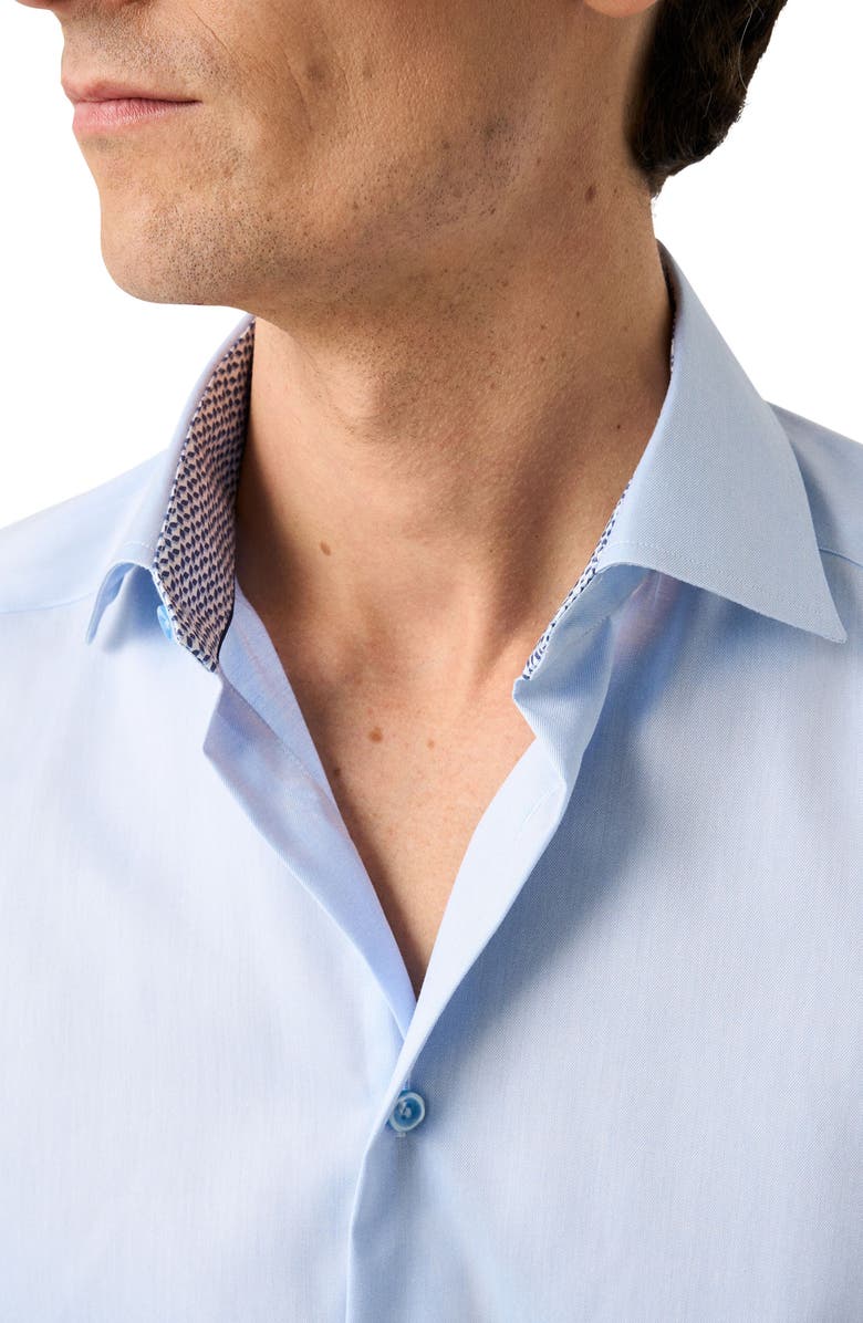 Eton Contemporary Fit Geo Detail Dress Shirt, Alternate, color, Blue