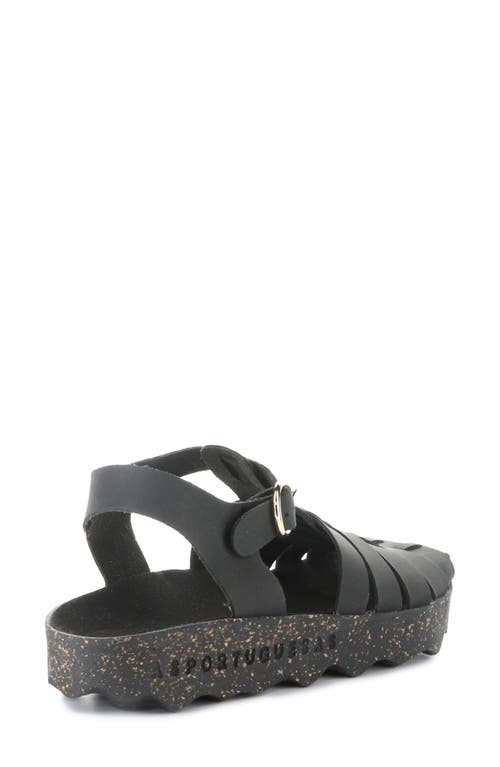 Asportuguesas By Fly London Calix Slingback Fisherman Sandal In Black