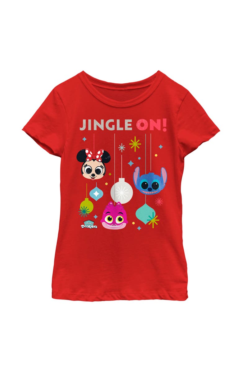 Disney Doorables Girl's Disney Doorables Jingle On  Graphic T-Shirt, Main, color, Red