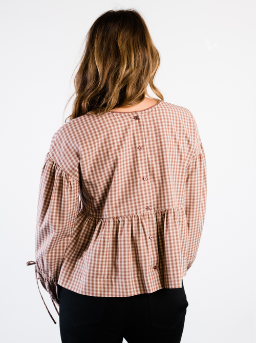 Able Skylar Swing Top In Nutmeg/almond Gingham