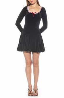 Alexia Admor Rach Lace Detail Velvet Dress