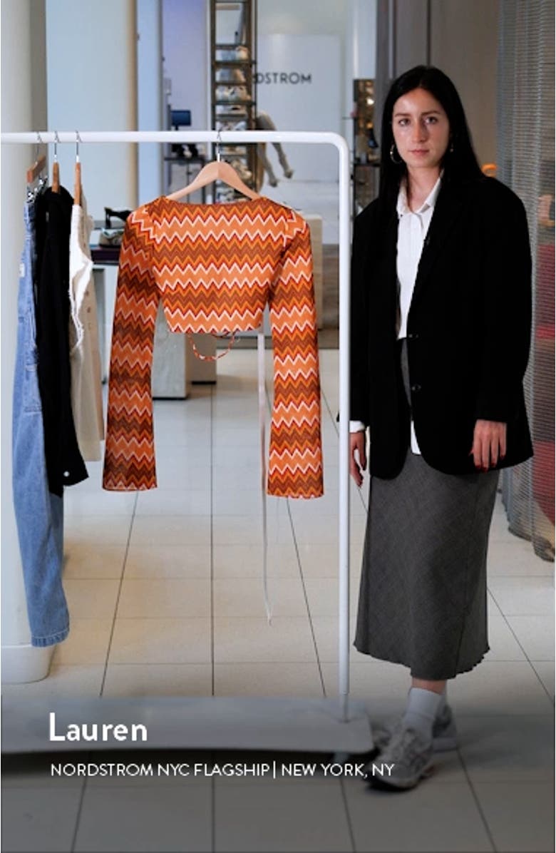 Lace-Up Back Crop Knit Top, sales video thumbnail