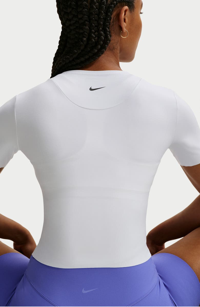 Nike Zenvy Dri-FIT Short-Sleeve Top, Alternate, color, White/ Black