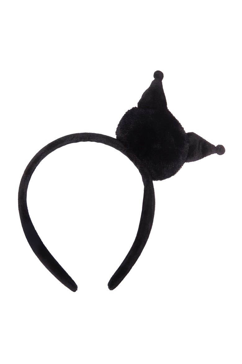 Kuromi Headband Black Plush, Sanrio Hair Accessories, Alternate, color, Black