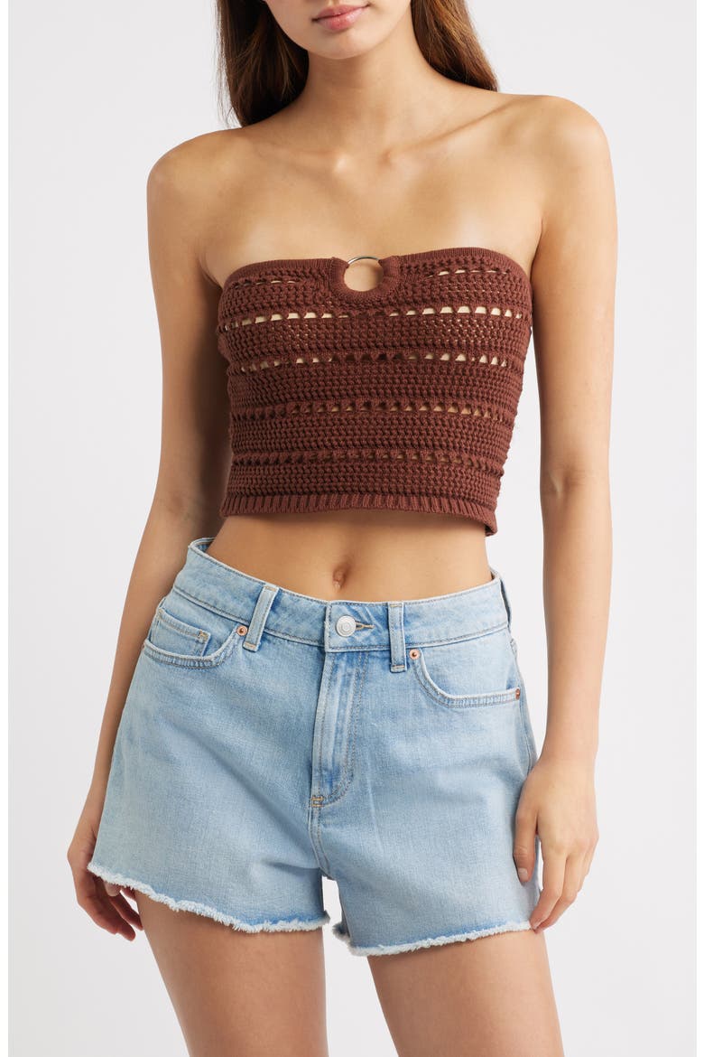 Oriana O-Ring Tube Top, Main, color, BROWN