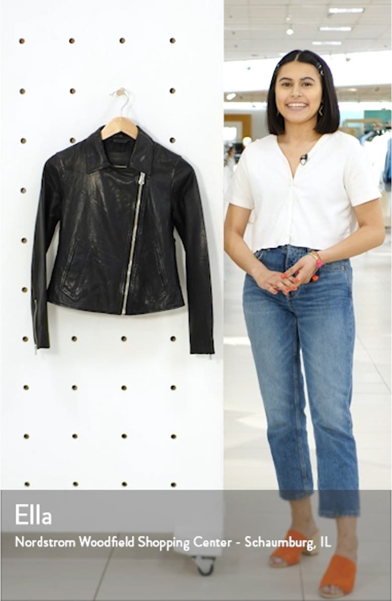 Vela Leather Biker Jacket, sales video thumbnail