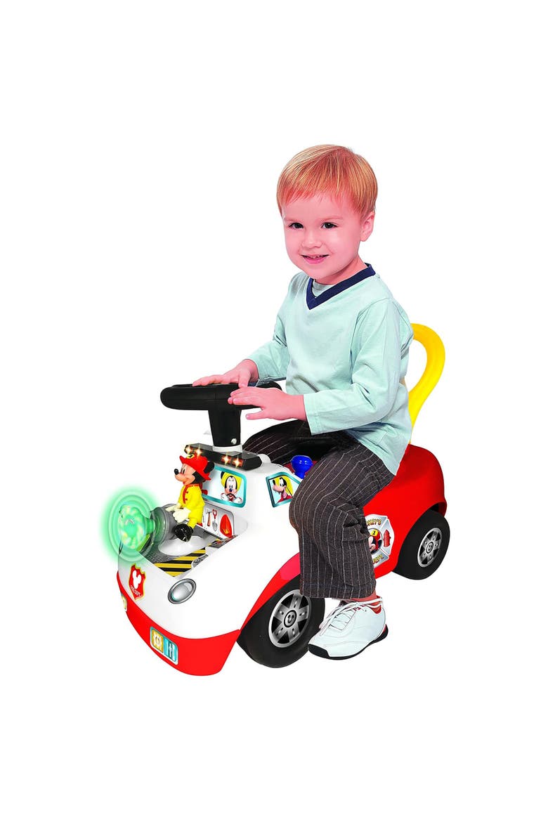 Disney Mickey Mouse Activity Fire Truck Light & Sound Rideon, Alternate, color, Multicolored