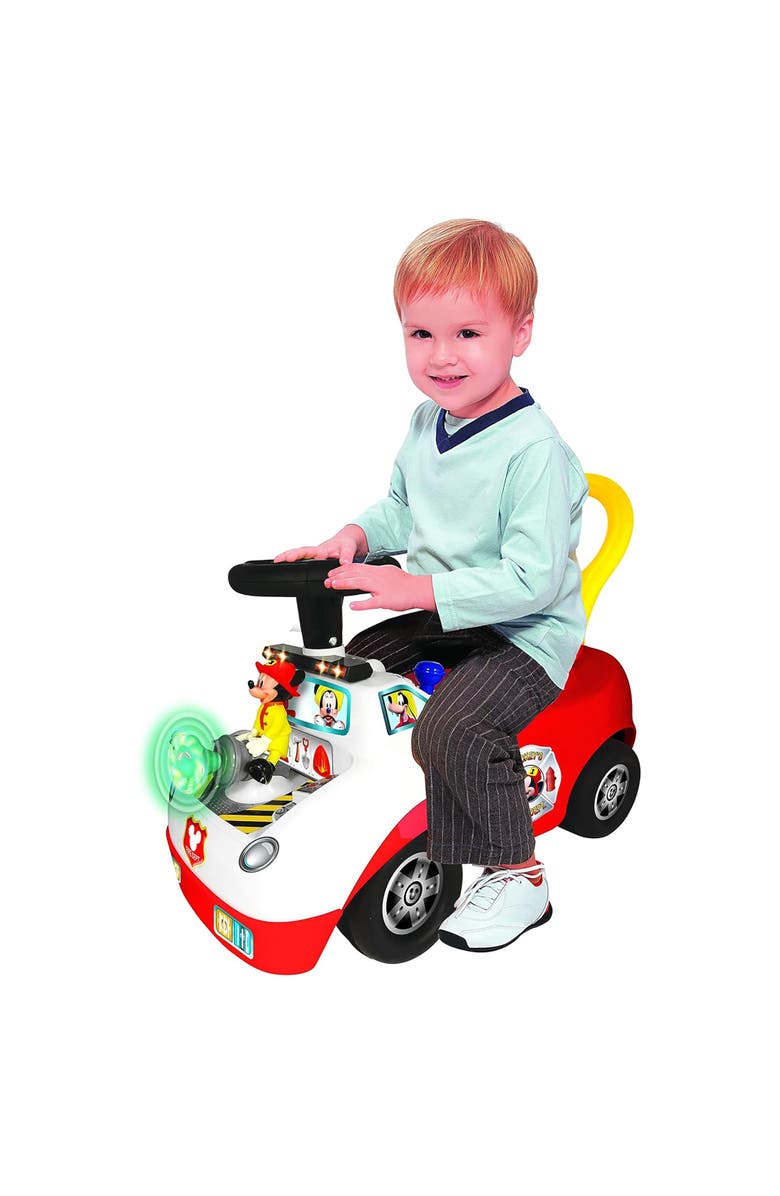 Kiddieland Disney Mickey Mouse Activity Fire Truck Light & Sound Rideon, Alternate, color, Multicolored