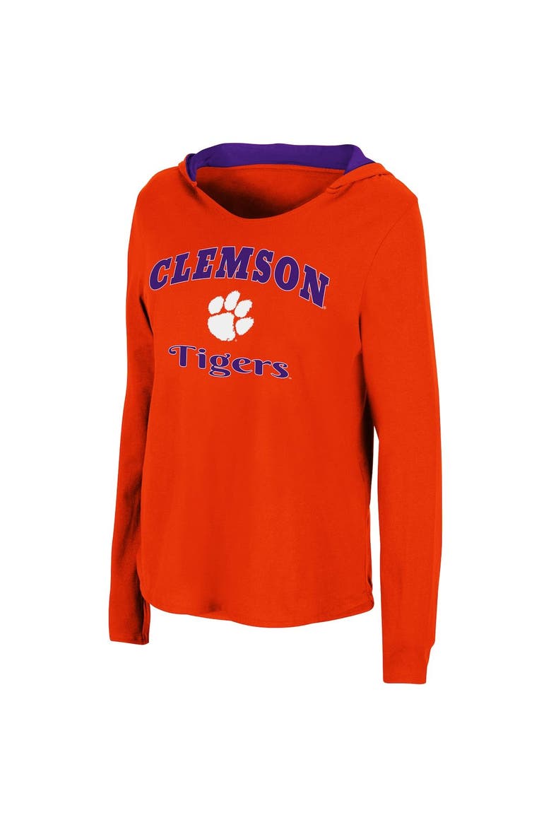Women's Colosseum Orange Clemson Tigers Catalina Hoodie Long Sleeve T-Shirt, Alternate, color, Orange