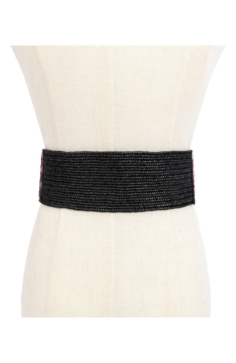 Kurt Geiger London Rainbow Raffia Stretch Belt, Alternate, color,