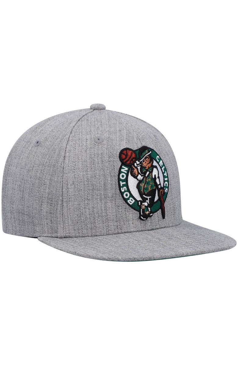 Mitchell & Ness Men's Mitchell & Ness Heathered Gray Boston Celtics 2.0 Snapback Hat, Alternate, color, 