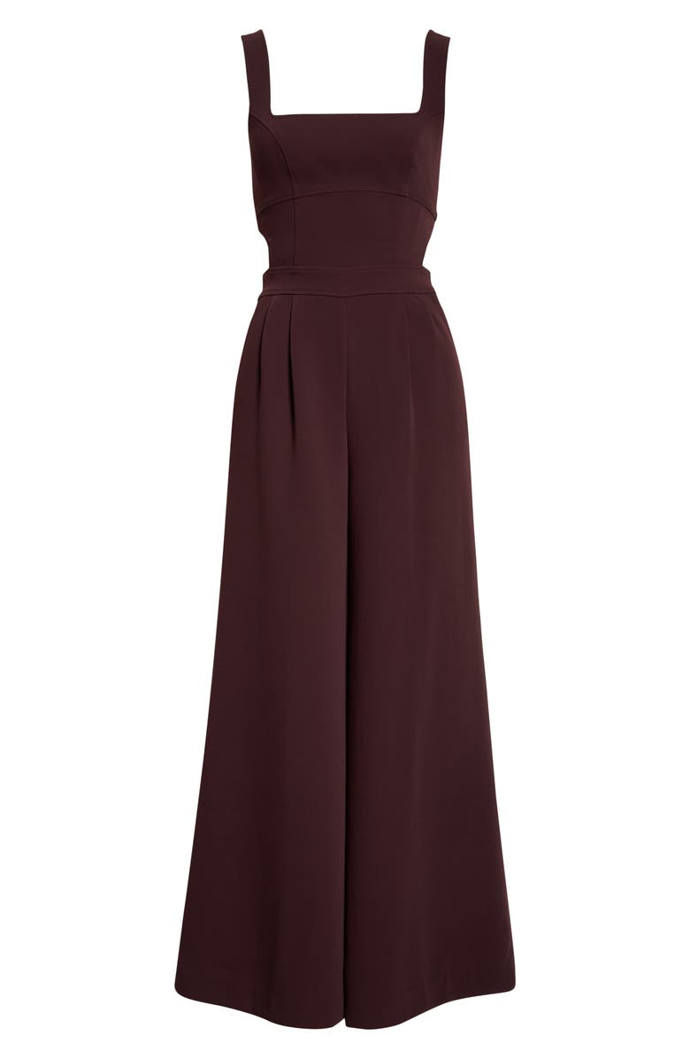 Reiss Dion Pleated Sleeveless Wide Leg Jumpsuit, Main, color, Burgundy