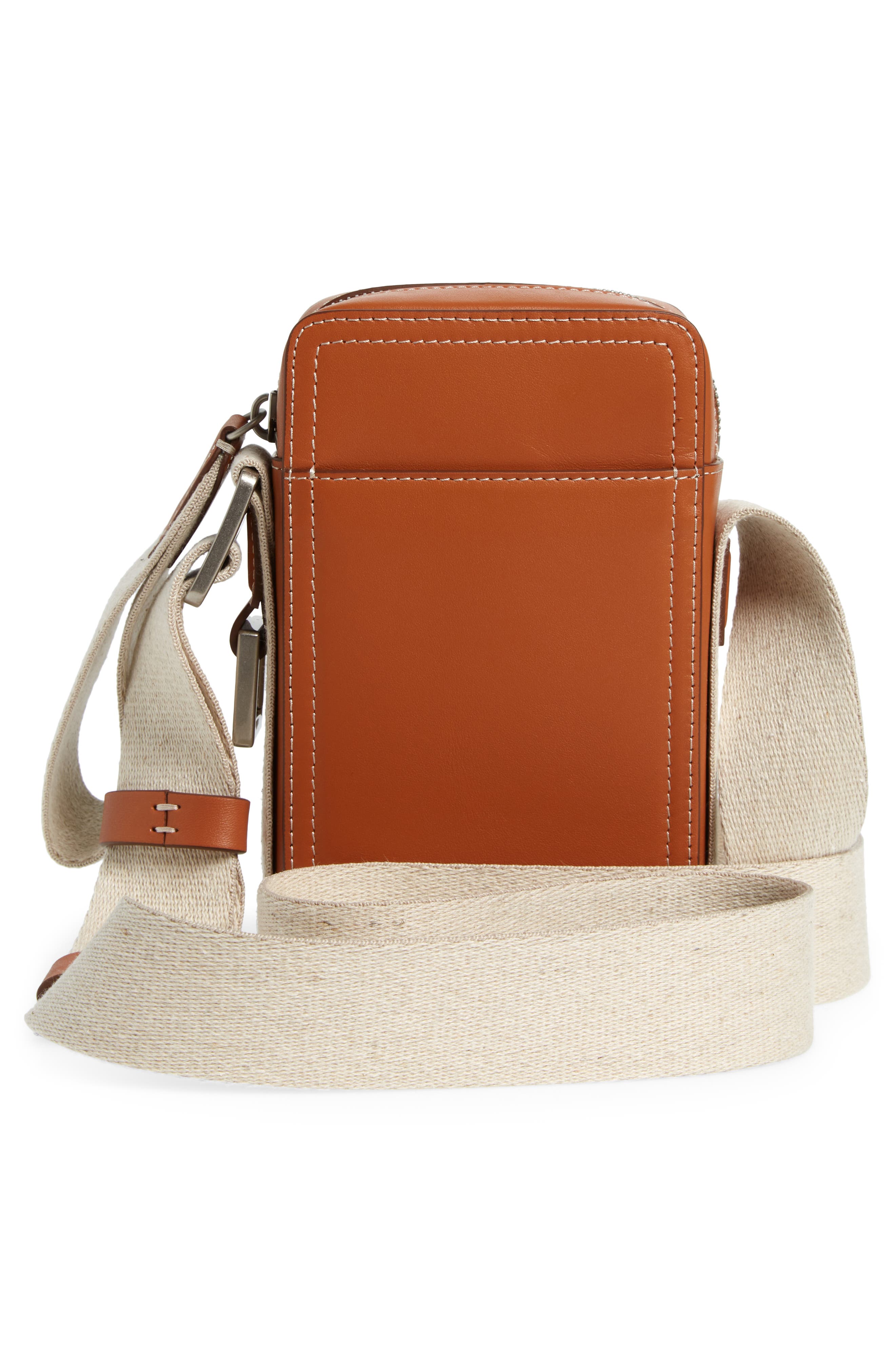Le Cuerda Vertical Leather Shoulder Bag, Alternate, color, LIGHT BROWN 2