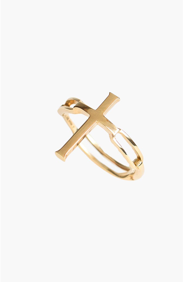 Rizen Jewelry Chain Breaker Cross Statement Ring, Alternate, color, 18K Gold Plated