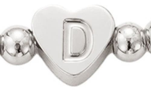 Adornia Beaded Initial Charm Bracelet Set In Silver