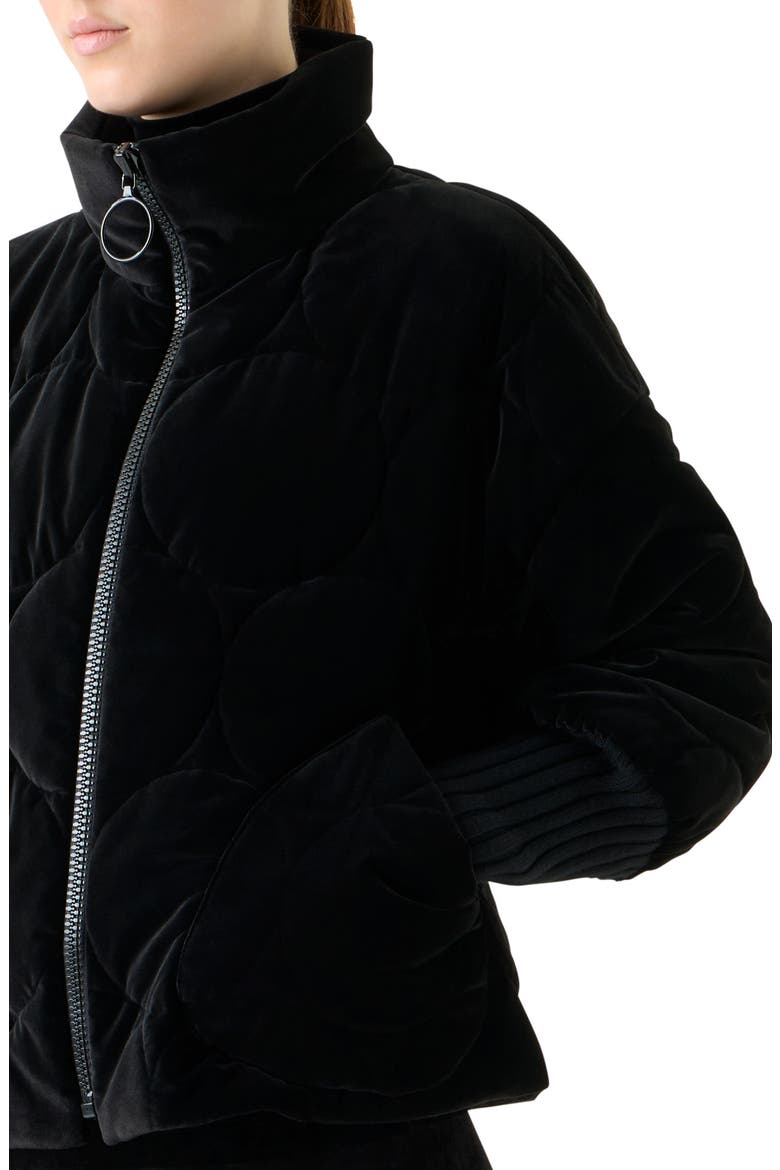 Quilted Velvet Jacket, Alternate, color, BLACK