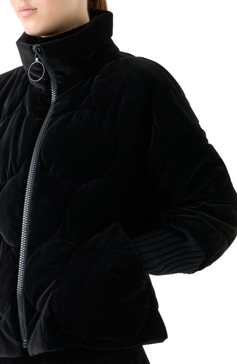 Akris punto Quilted Velvet Jacket, Alternate, color, Black