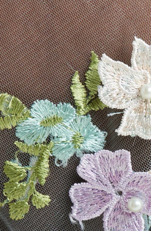 Kilo Brava Floral Embroidered G-string In Powder Blue Multi