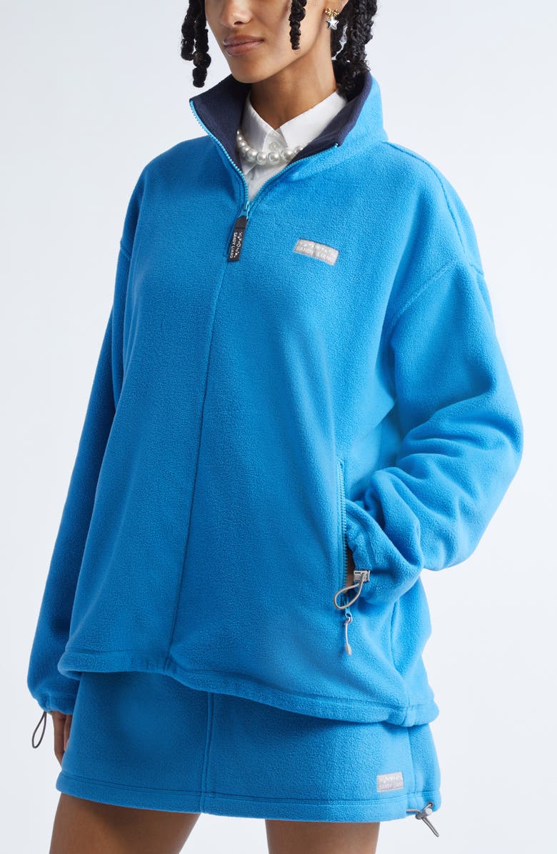 Sandy Liang Ascher Polar Fleece Quarter Zip Pullover, Alternate, color, Blue