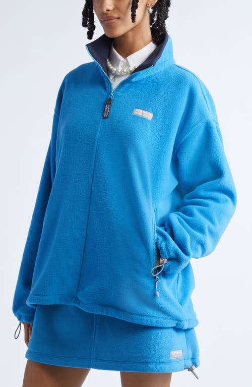 Sandy Liang Ascher Polar Fleece Quarter Zip Pullover In Blue