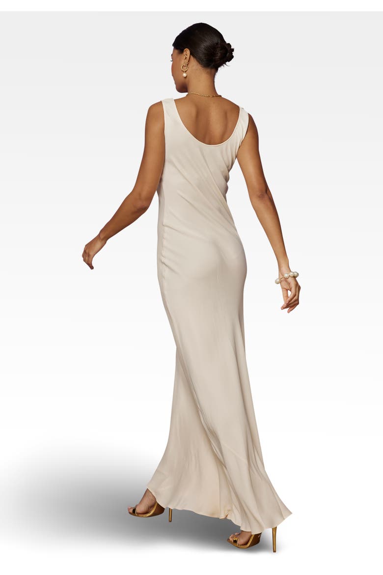 Pandy Satin Cowl Bridesmaid Dress, Alternate, color, Champagne Ivory