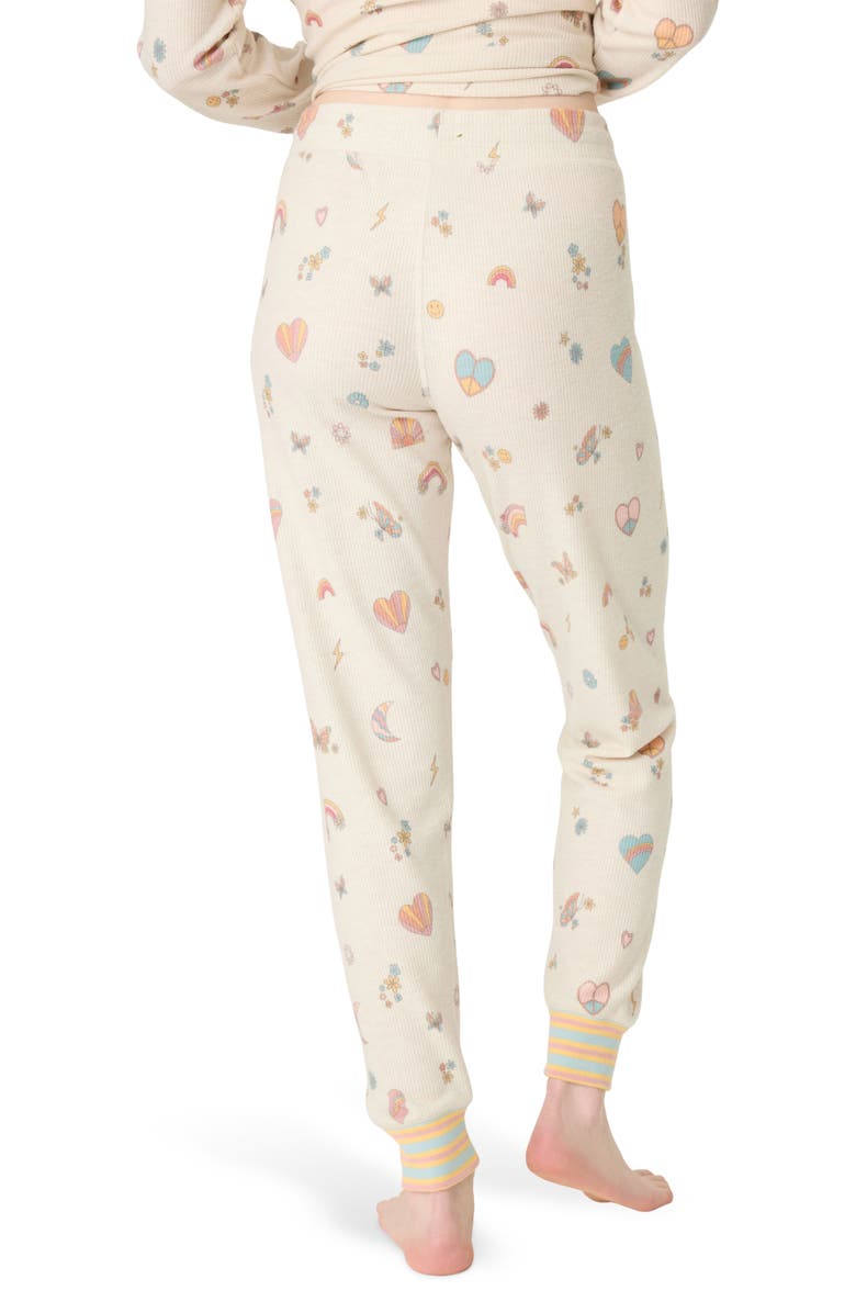 PJ Salvage Sunshine Mind Thermal Knit Lounge Joggers, Alternate, color, Light Oatmeal